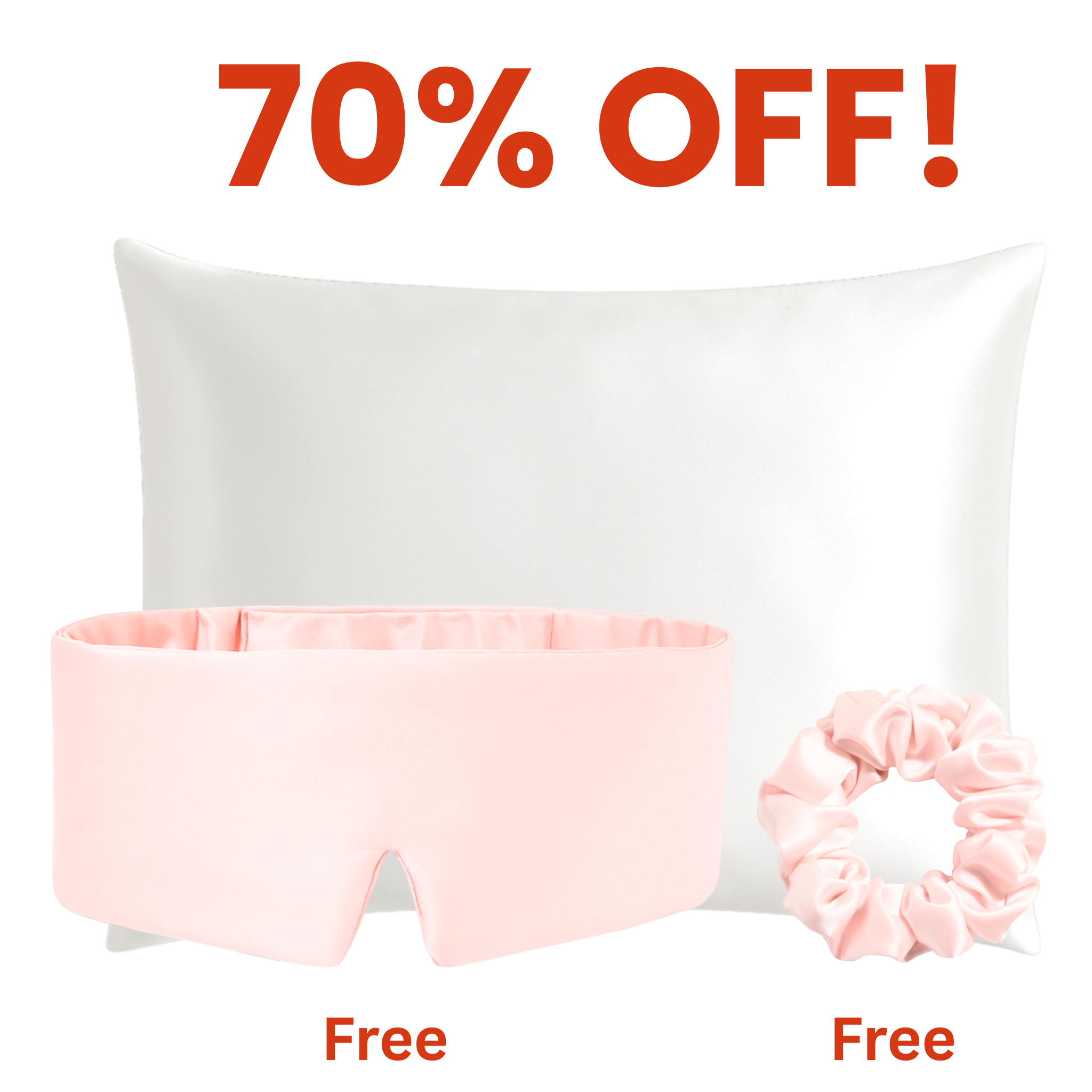 100% Silk Pillow + Free Silk Eye Mask & Scrunchie